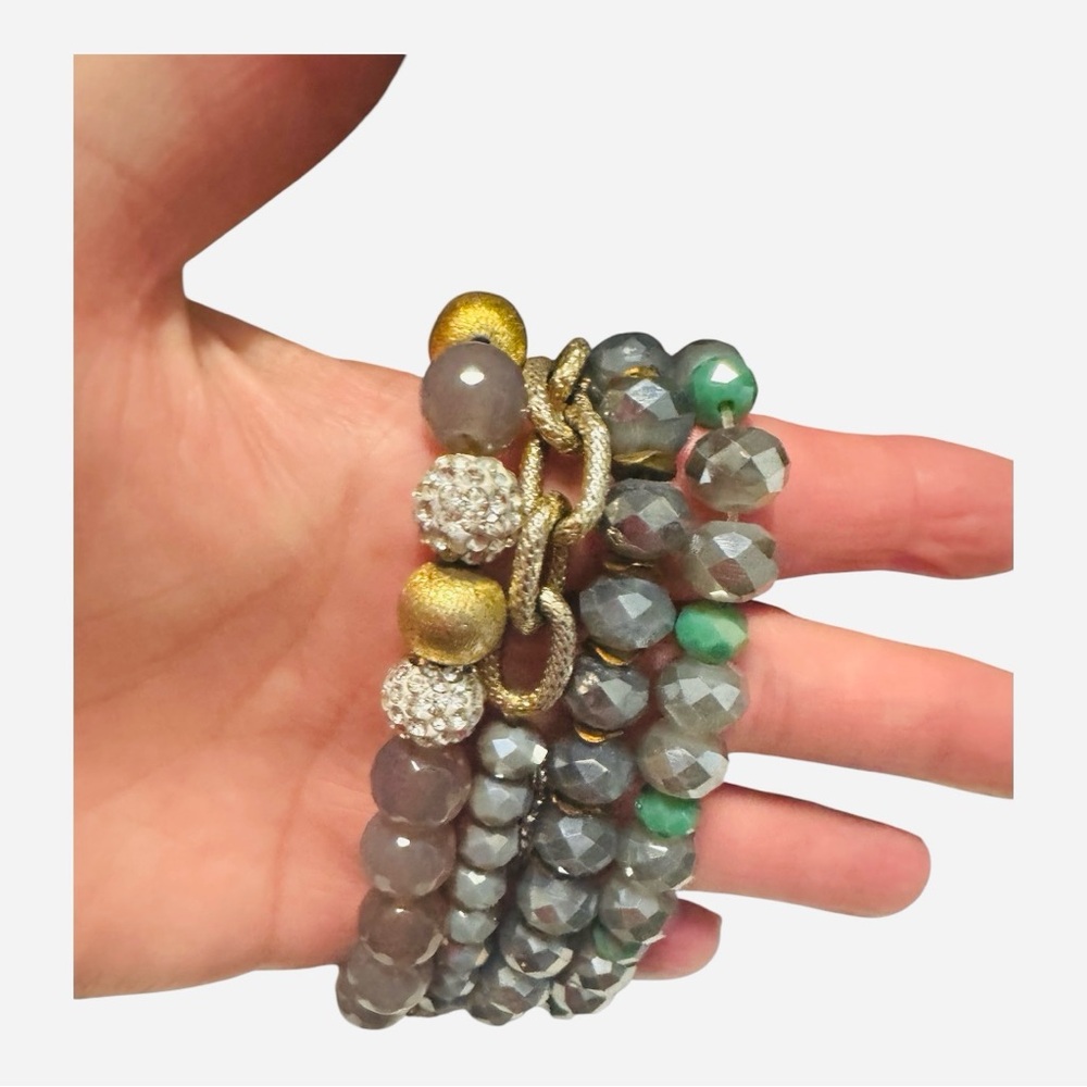Erimish Gold and Gray Bracelet Set